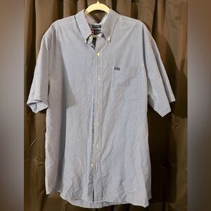 Men’s Chaps Shirt, Size XLT, blue &white small checked, very nice